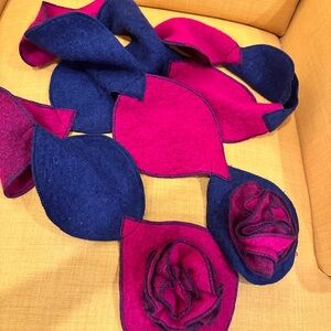 Fun Pink and Blue Flower Scarf from Italy